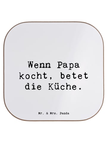 Mr. & Mrs. Panda Untersetzer Vater Koch mit Spruch in Weiß