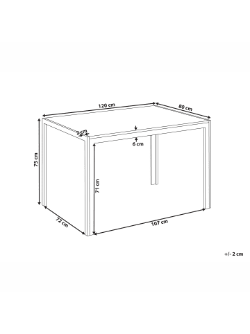 Beliani Esszimmertisch MANN in Braun/Schwarz - (W) 80 x (H) 75 x (L) 120 cm