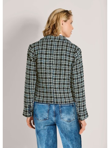 MADELEINE Modischer Zweireiher mit Fransen in rauchblau / wollweiß / bleu