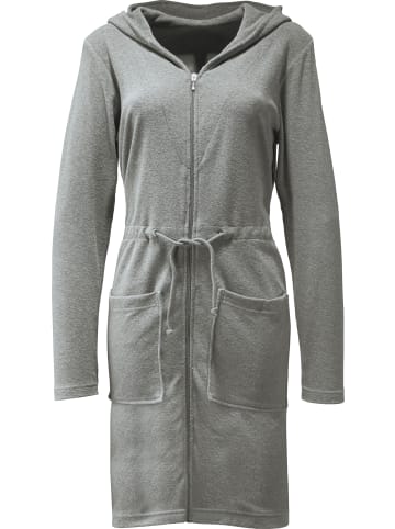 Erwin Müller Leichtfrottier Bademantel mit Kapuze Limbach in hellgrau