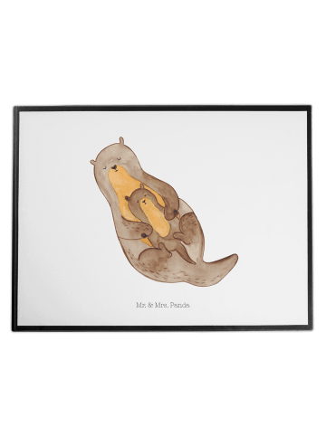 Mr. & Mrs. Panda Schreibunterlage Otter Kind ohne Spruch in Weiß