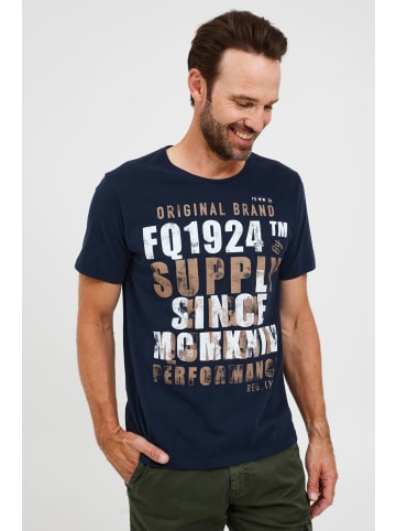 FQ1924 T-Shirt FQWerno 21900088-ME Tolles T-Shirt mit modernem Print in Blau