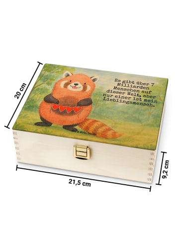 Mr. & Mrs. Panda teedose holz Roter Panda Design mit Spruch in Weiß
