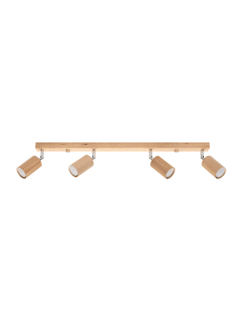 Nice Lamps Deckenleuchte LUDWIK 4 in Natur Holz (H) 20cm (L)80cm (B)5cm