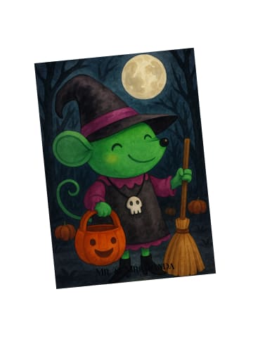 Mr. & Mrs. Panda Grußkarte Maus Hexe Design ohne Spruch in Weiß