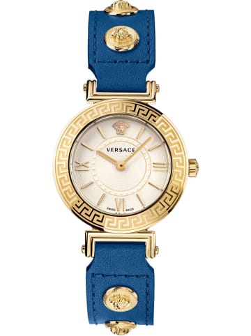 Versace Schweizer Uhr Tribute goldfarben in blau