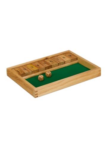 relaxdays Shut the Box Spiel in Natur/Grün