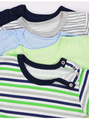 TupTam Baby Jungen Langarmshirt 5er Set in blau/grau