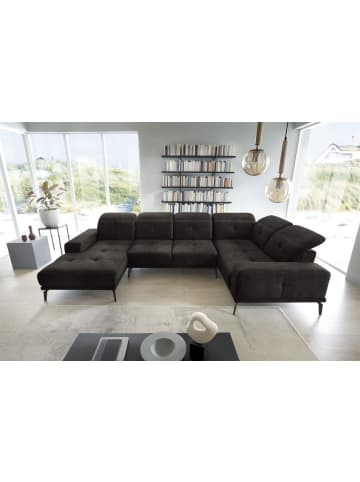 MF Design Nevido Recamiere Rechts in Grau -  (L) 201 x (B) 350 x (H) 77 cm