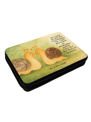 Mr. & Mrs. Panda Bleistiftetui Schnecken Liebe Design mit Spruch in Weiß