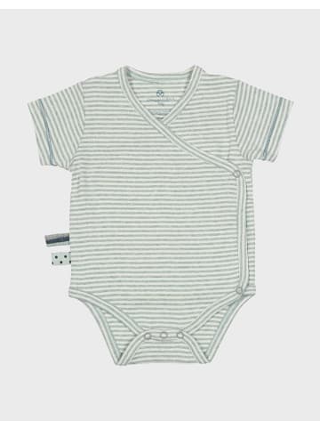 OrganicEra Baby Wickel-Kurzarmbody in Aqua Melange