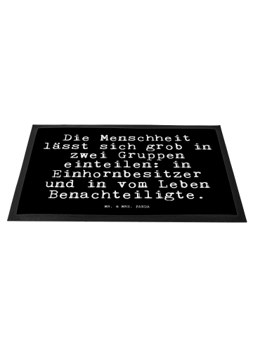 Mr. & Mrs. Panda Fußmatte Die Menschheit lässt sich... mit Spruch in Schwarz