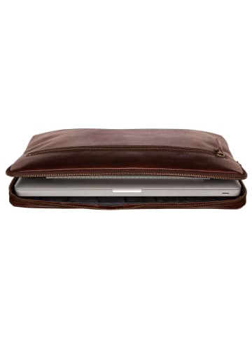 Leonhard Heyden Cambridge Laptophülle Leder 41 cm rotbraun