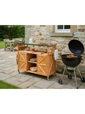 Beliani Gartenküche SCANNO in Braun - (W) 128 x (H) 92 x (L) 43 cm