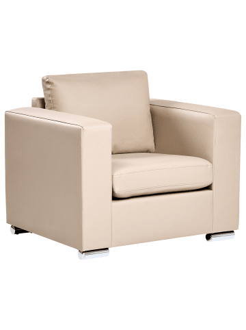 Beliani Sessel HELSINKI in Beige/Silber - (W) 96 x (H) 72 x (L) 76 cm