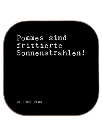 Mr. & Mrs. Panda Tisch-Untersetzer Pommes sind frittierte Sonnen... in Schwarz