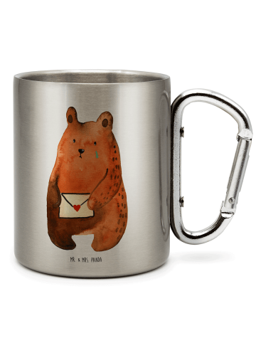 Mr. & Mrs. Panda Kaffeetasse Bär Vermissen ohne Spruch in Silber