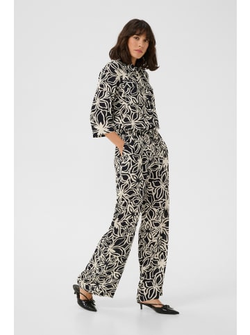 Kaffe Overall KAsanne Regular fit in Black / Light Beige Flower