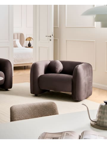 Beliani Sessel LEIREN in Braun - (W) 113 x (H) 68 x (L) 87 cm