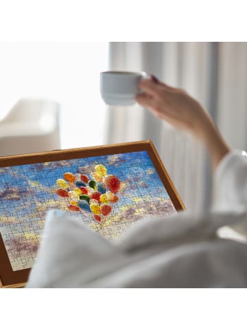 relaxdays Puzzletisch in Braun