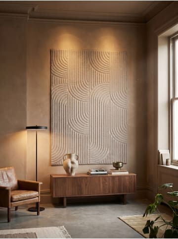 KADIMA DESIGN Flachgewebe-Teppich Hoch-Tief Bögen 3D Relief Pflegeleicht in Beige