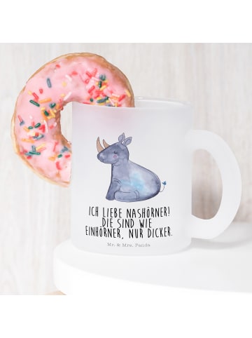 Mr. & Mrs. Panda Glas Einhorn Nashorn mit Spruch in Transparent