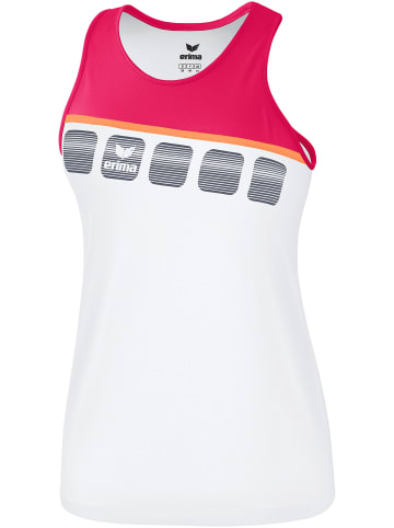 erima 5-C Tanktop in weiss/love rose/peach