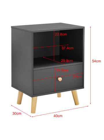 en.casa Beistelltisch Sundsvall in Grau (H)54cm (B)40cm (T)30cm