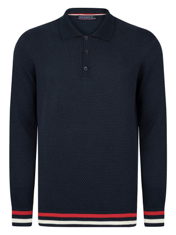 Felix Hardy Polo Kragen Strickpullover in navy