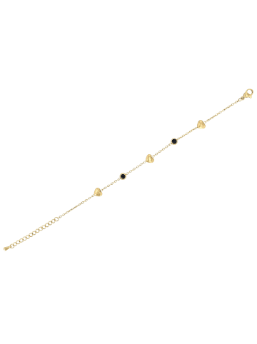Adeliás Damen Armband – Herz aus Edelstahl mit Strass Steinchen 16,5+3 cm in blau