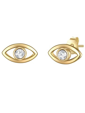 Glanzstücke München Ohrstecker Allsehendes Auge Sterling Silber Zirkonia in gelbgold