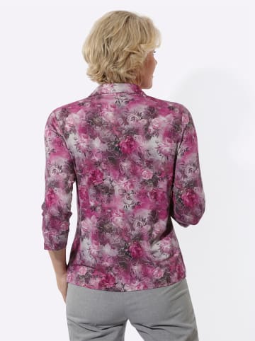 WITT WEIDEN Poloshirt in malve-hellgrau-bedruckt