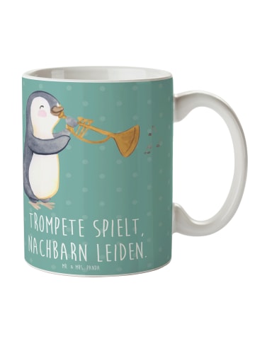 Mr. & Mrs. Panda Tasse Trompete Freude mit Spruch in Meeresbrise