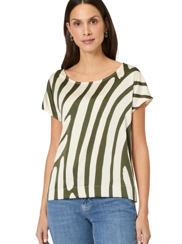 Zero  Satinshirt mit Print in Patch KhakiCream