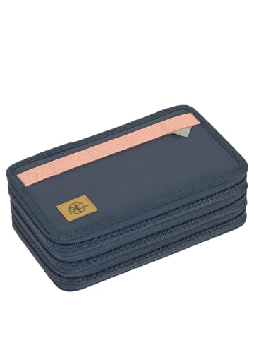 Lässig Triple Pencil Case - Mäppchen 21 cm befüllt in Dark Blue Ocean Edition