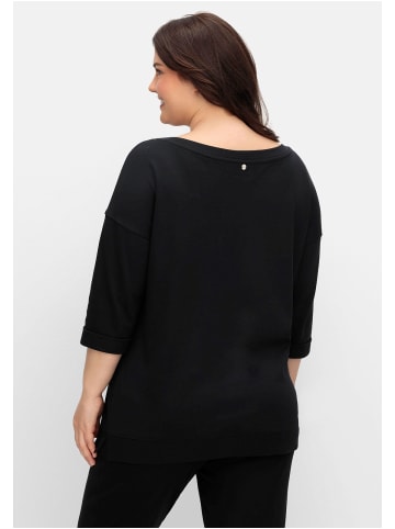 sheego Oversized-Sweatshirt in schwarz