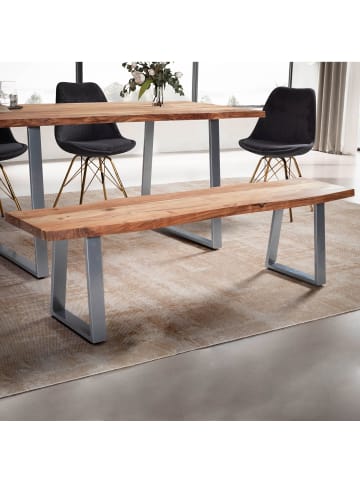 FineBuy Sitzbänk in Braun / Akazie / 120x40x46