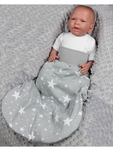 TupTam Baby Strampelsack mit breitem Bund Wattiert in grau/melange