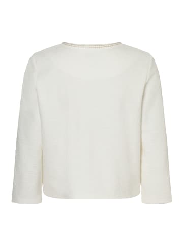 More & More kurze 3/4 Arm Jerseyjacke, Zier-Glanznaht in offwhite