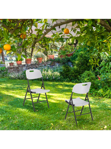 relaxdays 2 x Klappstuhl in Schwarz/ Weiß - (B)45 x (H)87 x (T)52,5 cm