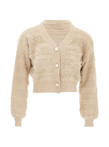 Swirly Strickjacke in Taupe