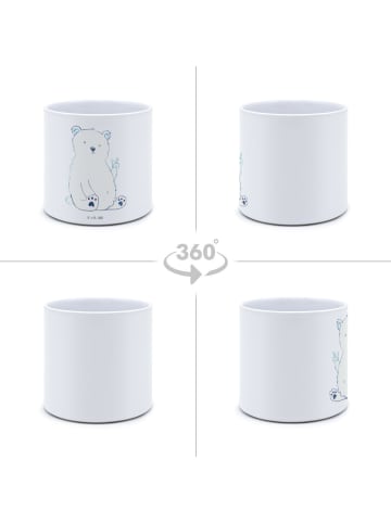 Mr. & Mrs. Panda Pflanzgefäß Eisbär Faul ohne Spruch in Weiß