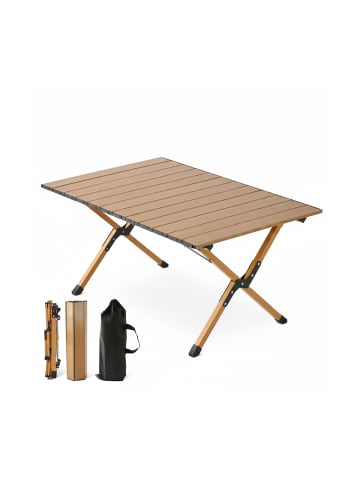 relaxdays Campingtisch in Natur - (B)90 x (H)44 x (T)60 cm