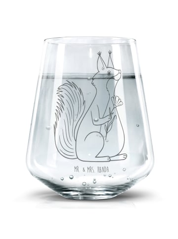 Mr. & Mrs. Panda Glas Eichhörnchen Blume ohne Spruch in Transparent