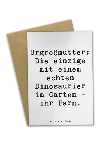 Mr. & Mrs. Panda Grußkarte Urgroßmutter Farn mit Spruch in Weiß