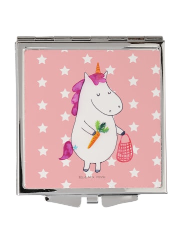 Mr. & Mrs. Panda Kosmetikspiegel Einhorn Vegan ohne Spruch in Rot Pastell