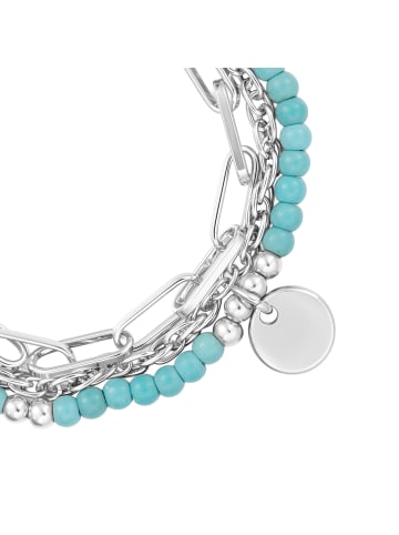 Yokoamii Armband aus Metall-Legierung mit Naturstein in silber