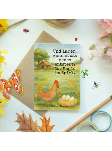 Mr. & Mrs. Panda Glückwunschkarte Huhn Stolz Design mit Spruch in Weiß