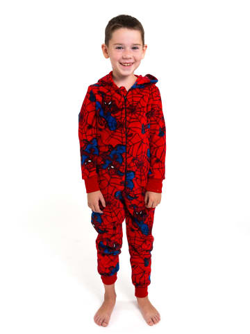 Spiderman Marvel Spiderman Jumpsuit mit Kapuze Overall Pyjama Schlafanzug in rot
