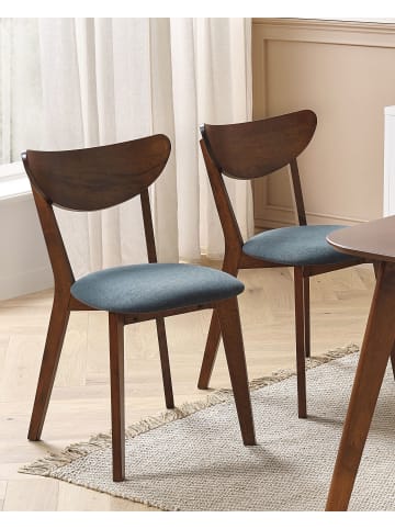 Beliani 2er-Set Esszimmerstuhl ERIE in Braun/Grau